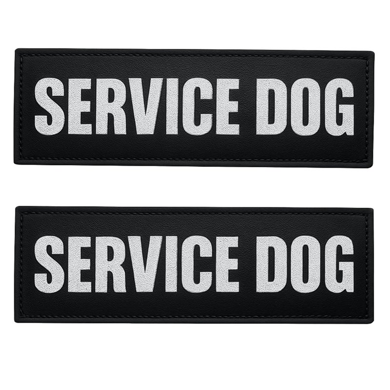 Albcorp Reflective Service Dog Patches with Hook Backing for Service Animal Vests /Harnesses Large (6 X 2) Inch - Image 1
